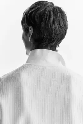 Polo Regular Fit en maille texturée - Blanc — photo 3