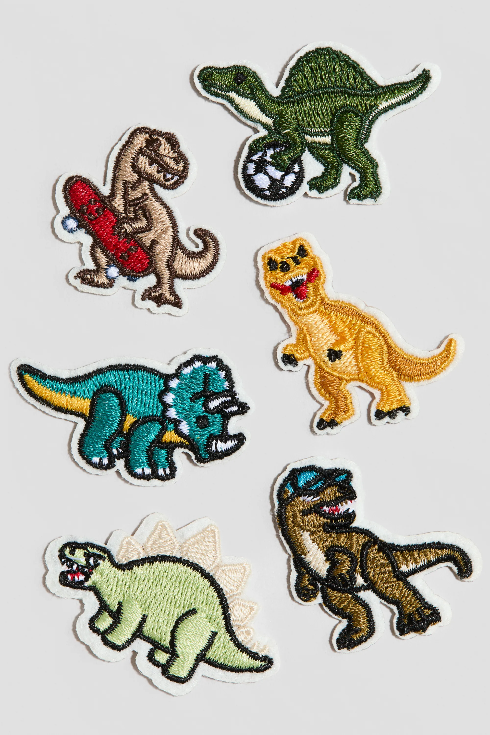 Lot de 6 patchs de réparation - Vert/dinosaures