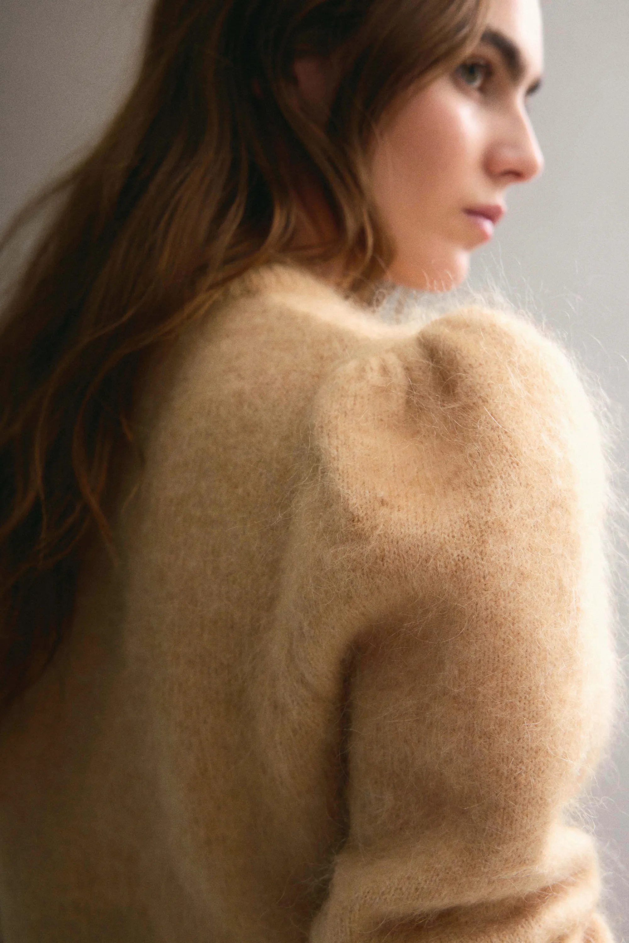 Pull en mohair mélangé - Beige