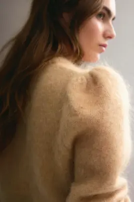 Pull en mohair mélangé - Beige — photo 1