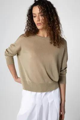 Pull en acetate, fibre métallisée et polyamide — photo 2