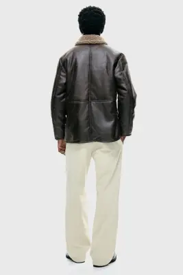 Veste en tissu enduit - Marron foncé — photo 4
