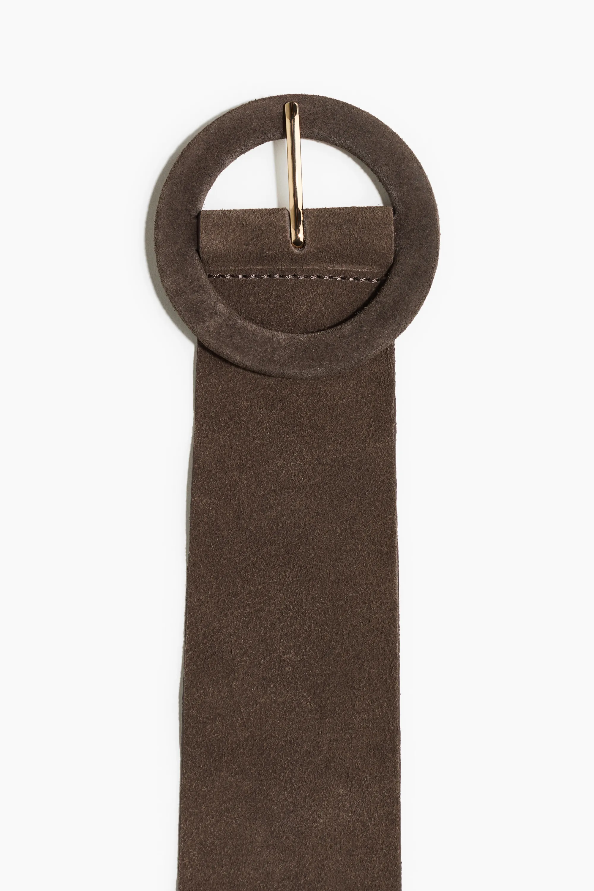 Ceinture en cuir velours - Taupe