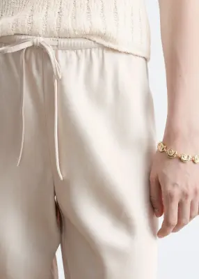 Pantalon en satin à enfiler - Beige — photo 2