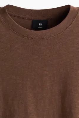 T-shirt Relaxed Fit en coton - Marron — photo 4