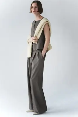 Gilet sans manches ajusté - Taupe foncé — photo 1