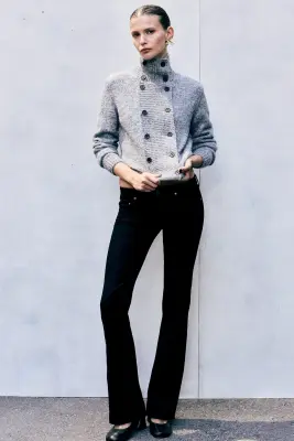 Cardigan à double boutonnage - Gris chiné — photo 1