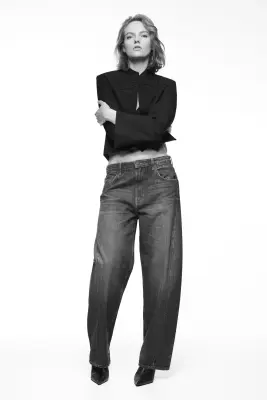 Barrel Regular Waist Jeans - Bleu denim foncé — photo 2