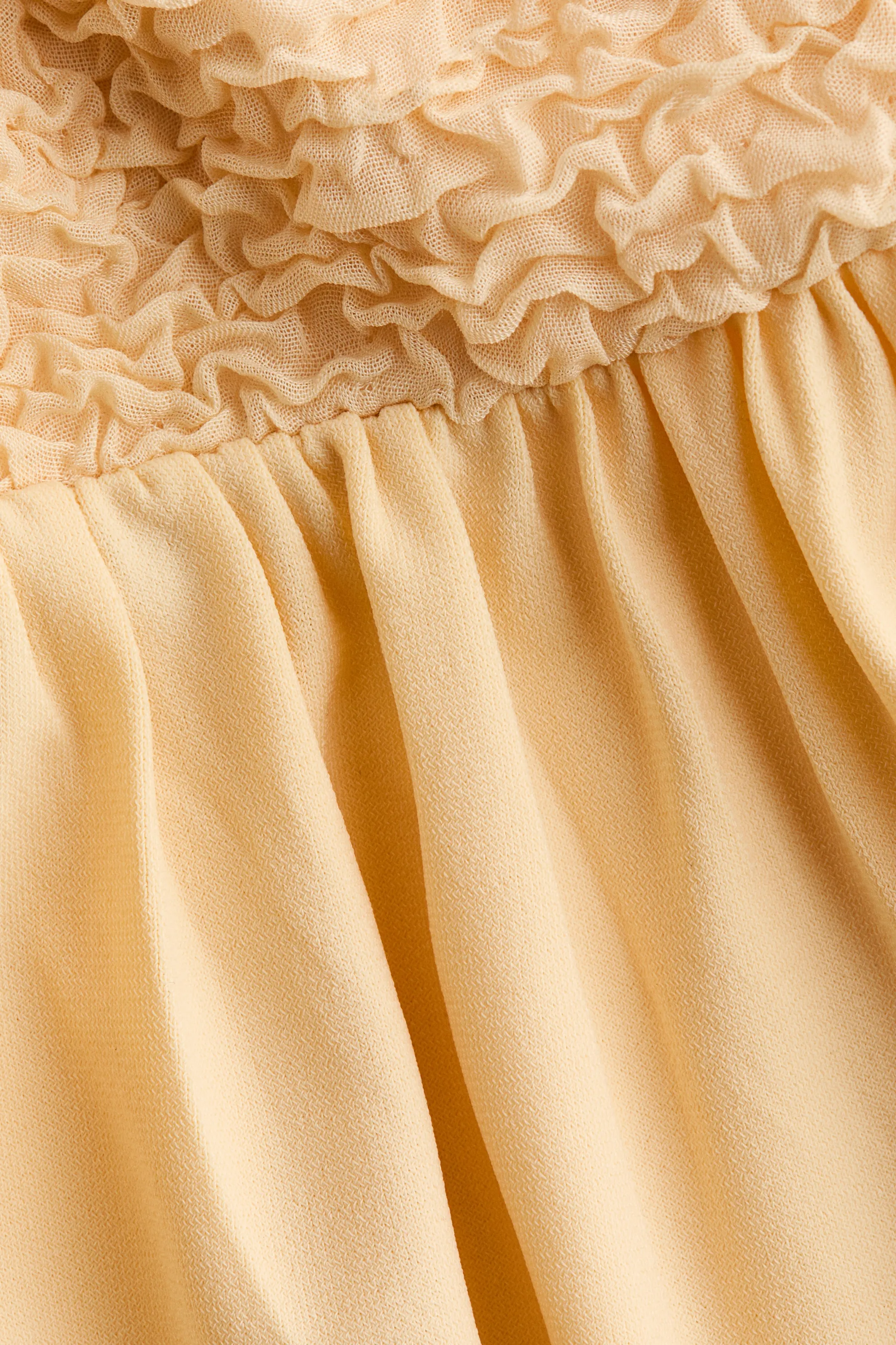 Robe bandeau avec corsage smocké - Jaune clair