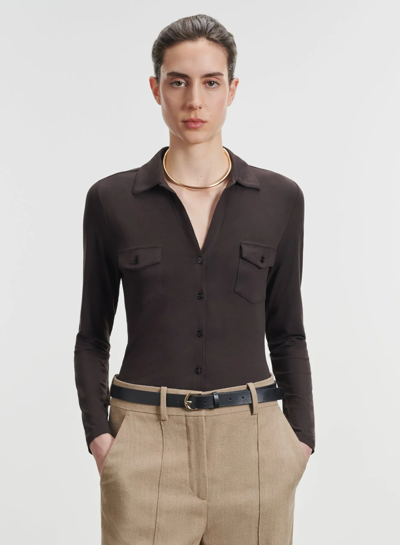 Chemise en viscose et élasthanne