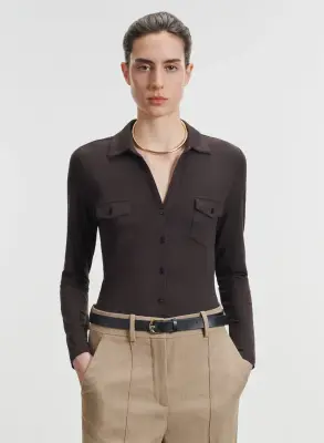 Chemise en viscose et élasthanne
