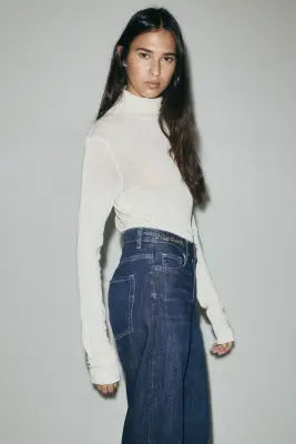Straight High Jeans - Bleu denim foncé — photo 3