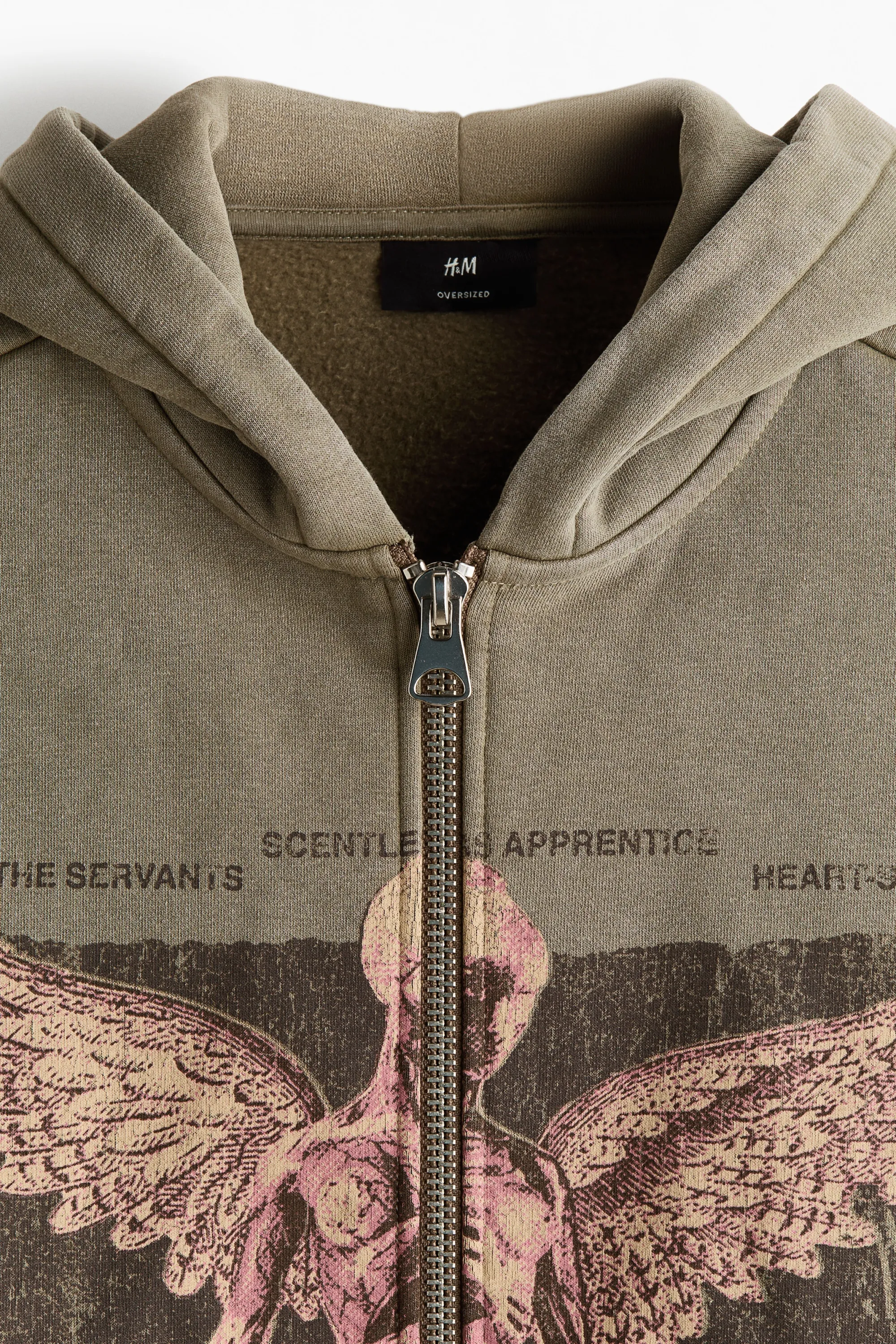 Veste imprimée Oversized Fit avec capuche et zip - Vert kaki/Nirvana
