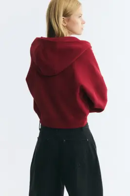 Veste à capuche zippée - Rouge foncé — photo 2