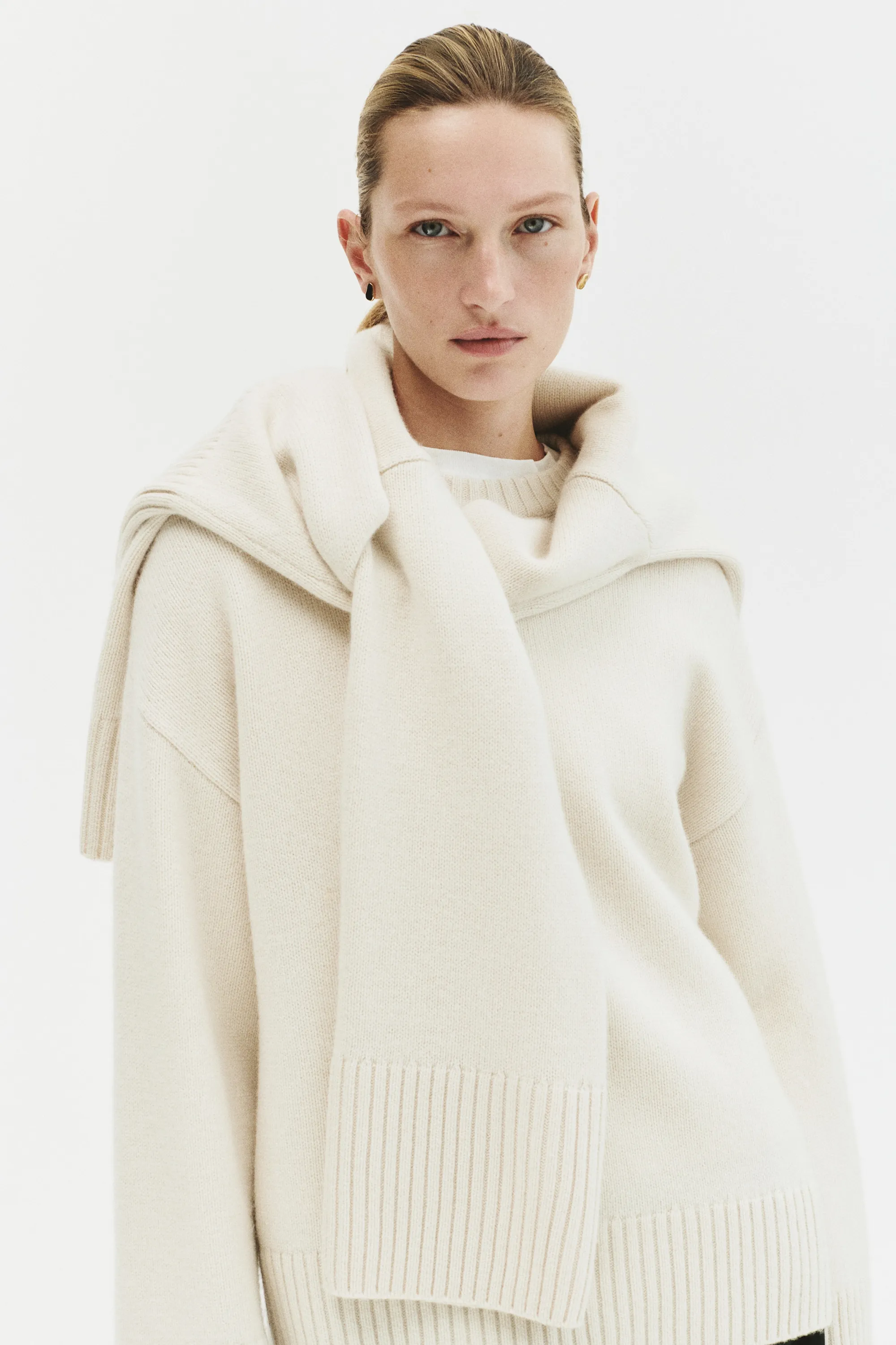 Pull en cachemire mélangé - Crème