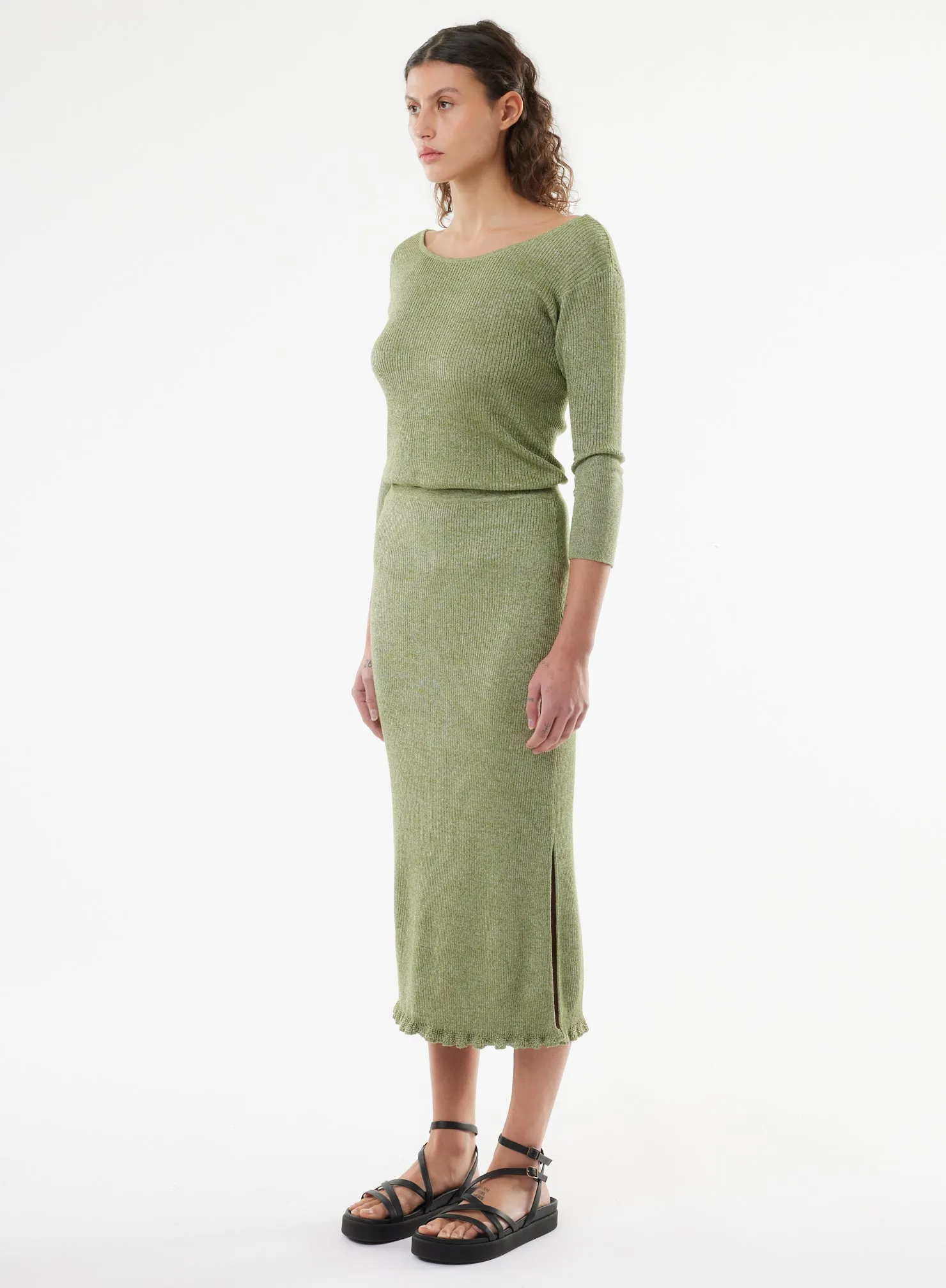 Jupe en viscose et fibre irisée