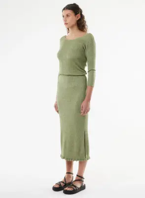 Jupe en viscose et fibre irisée