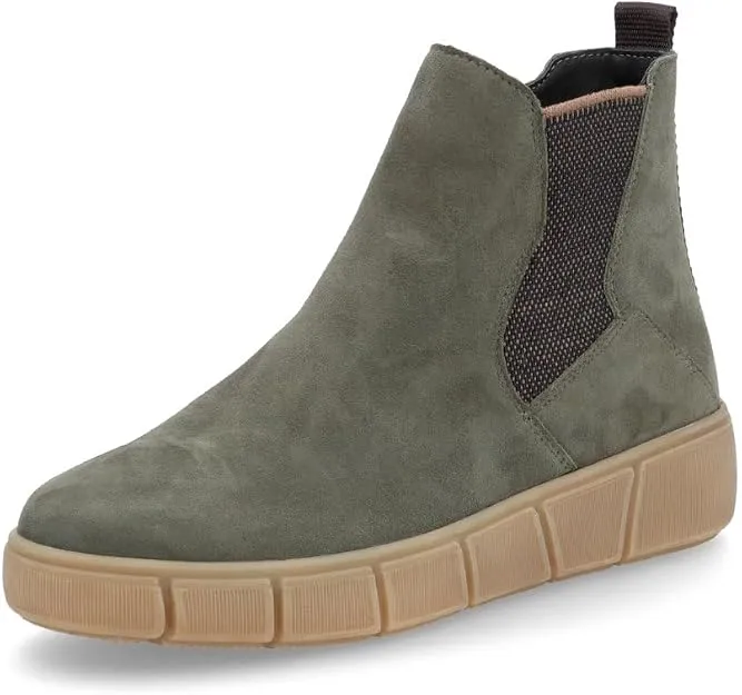 Bottines Remonte D1T71-54 Vertes - Cuir Velours Zip Grande Pointure Femme