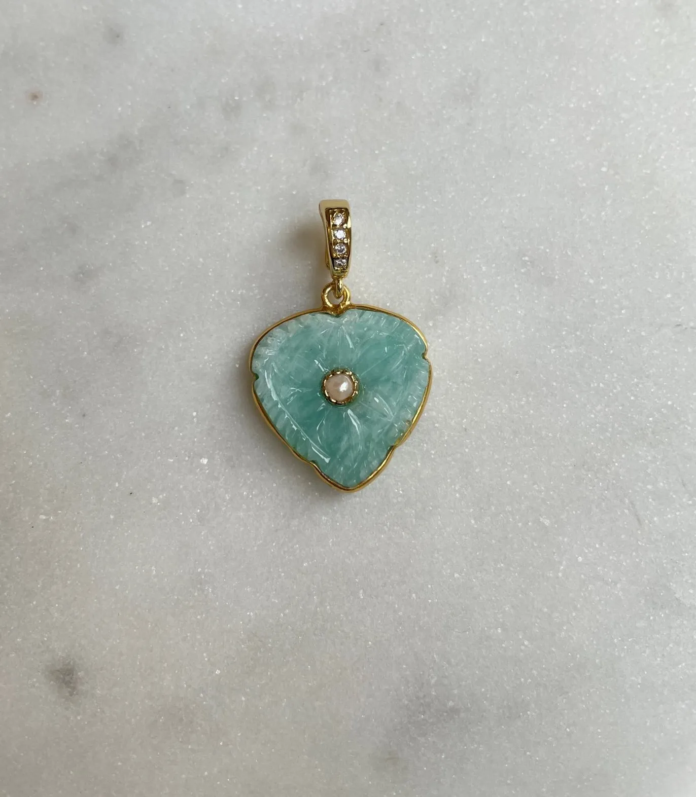 Nouveau ! ROOM SERVICE JEWELRY Charm Blossom Amazonite et Perle