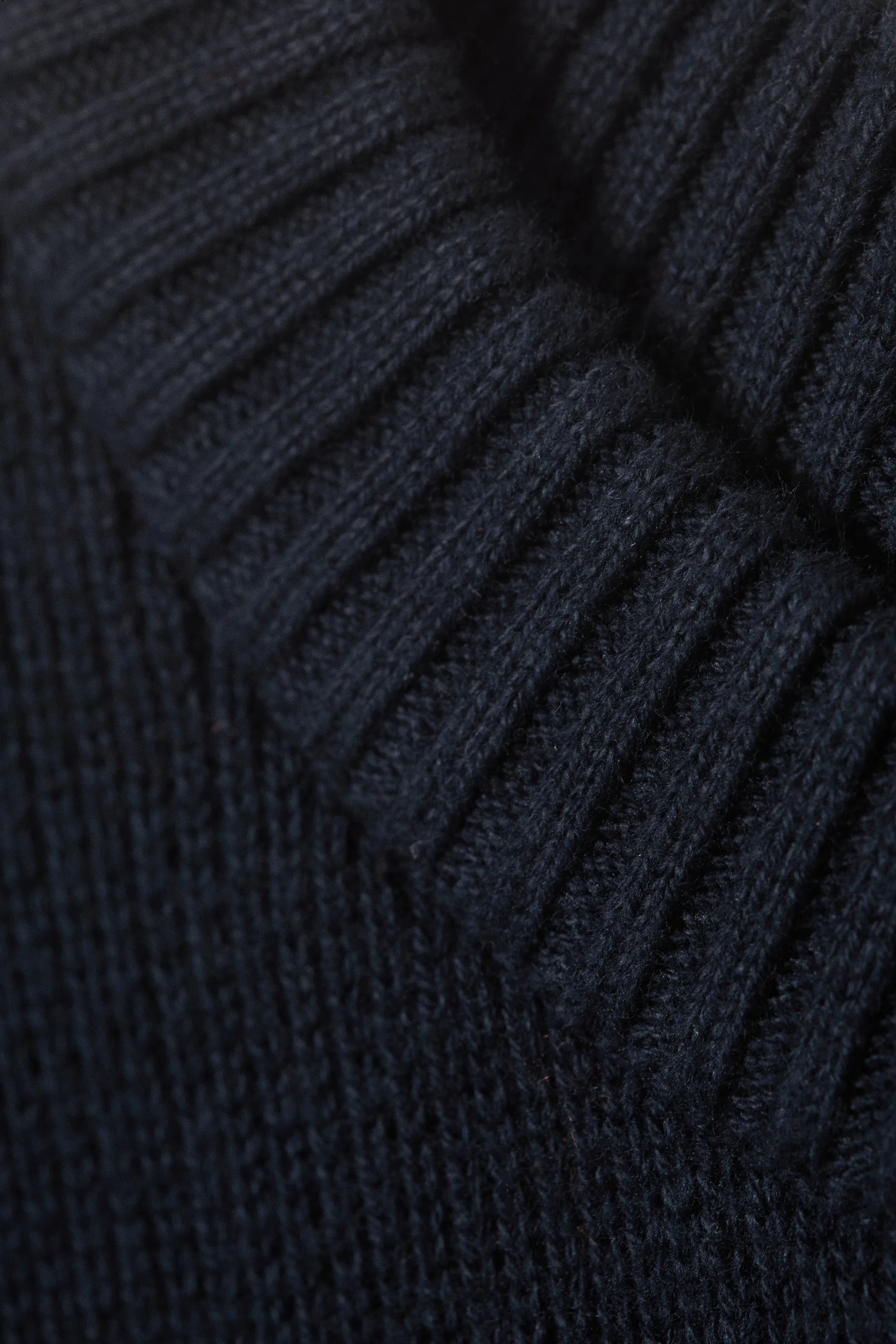 Pull boxy en coton tricoté - Bleu marine foncé