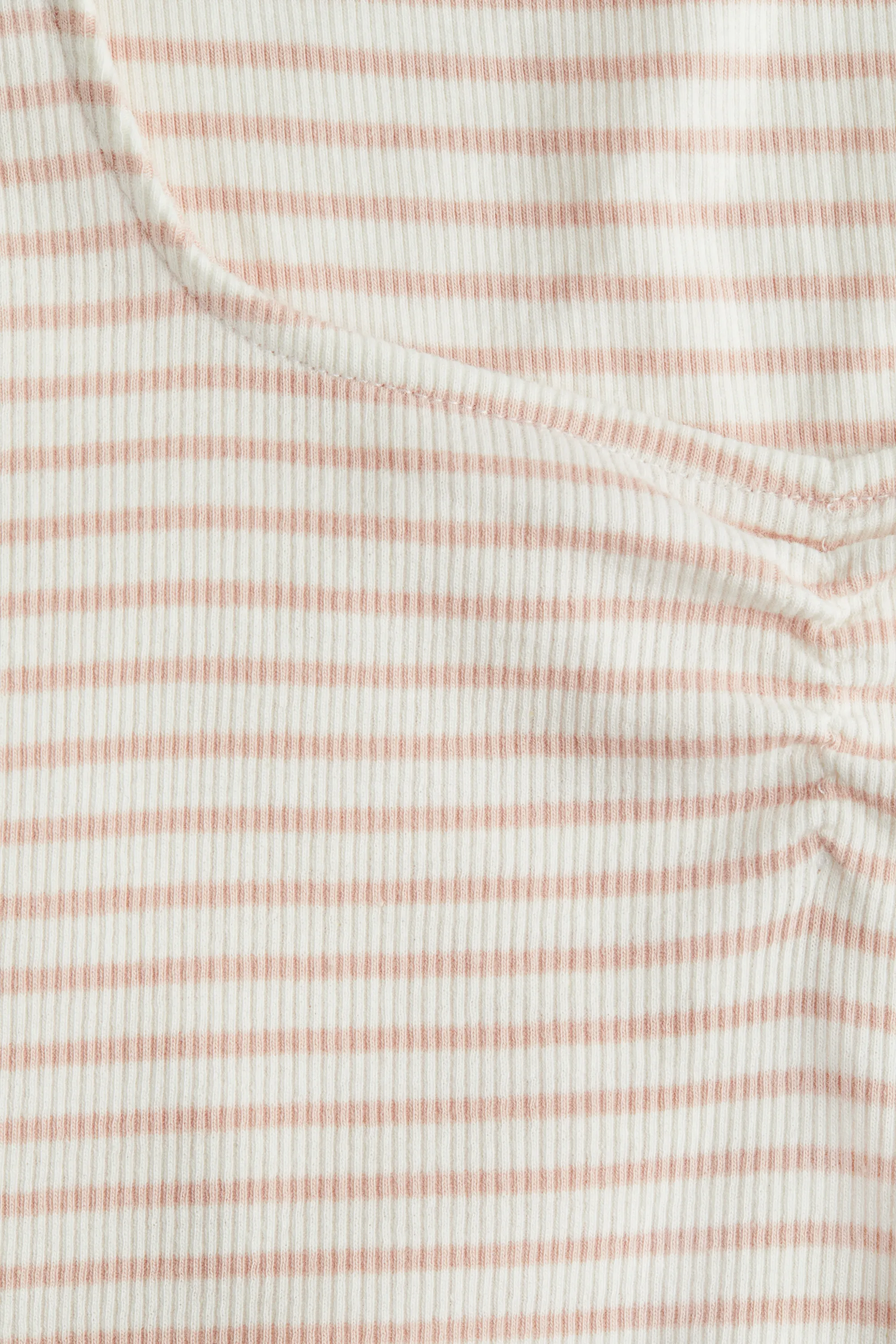T-shirt côtelé - Rose pêche/rayé