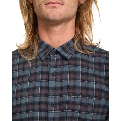 Chemise volcom Caden plaid LS – Raisin — photo 3