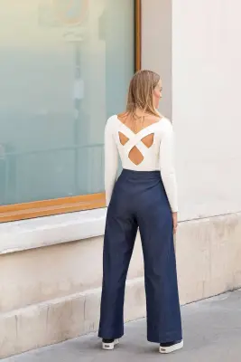 Pantalon Sailor – Mamamushi Studio - Jean foncé — photo 2