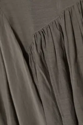 Jupe midi asymétrique en coton - Taupe foncé — photo 3