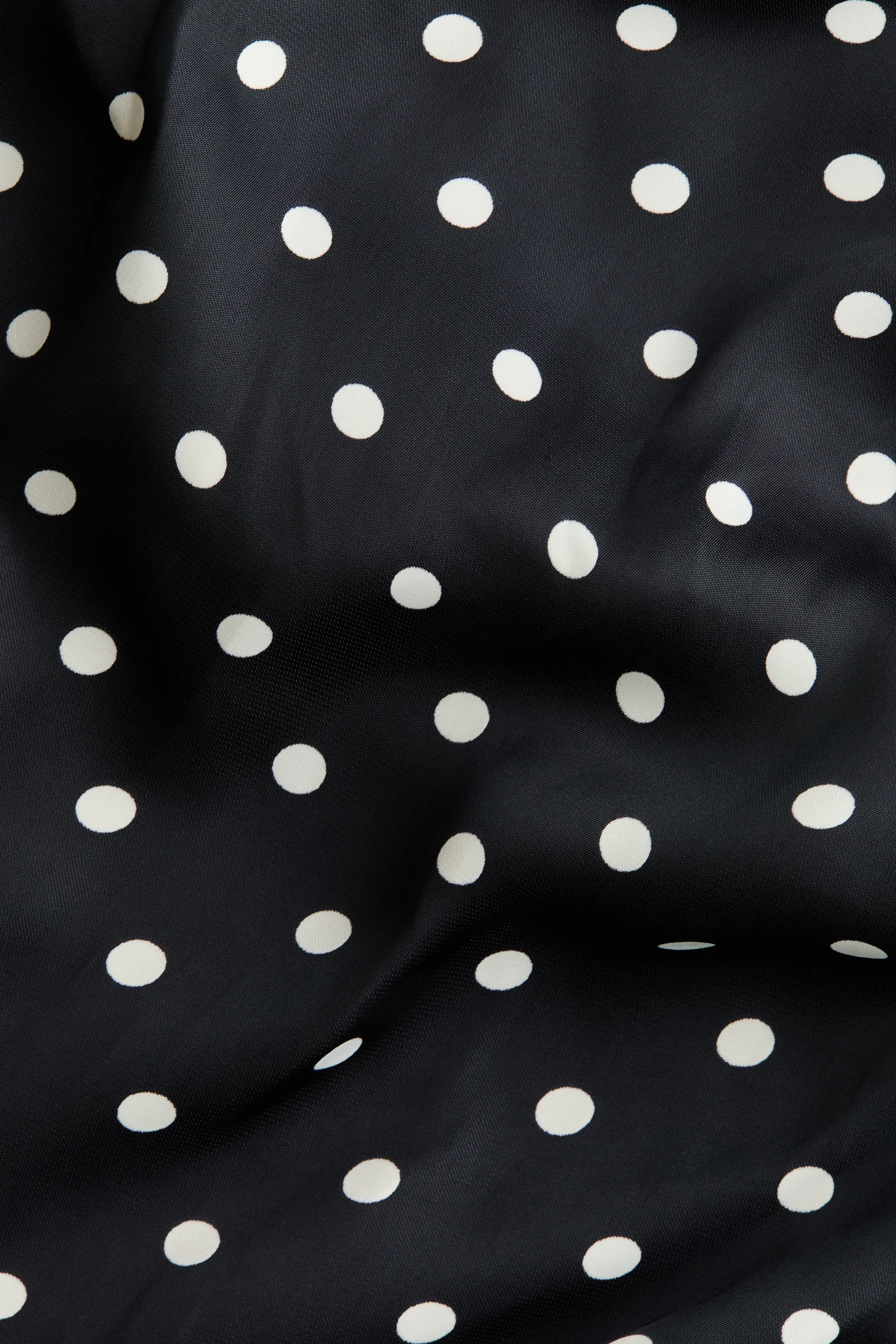 Robe en satin avec détail façon écharpe - Noir/pois