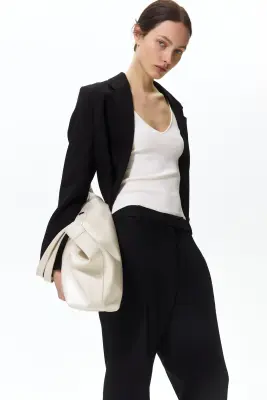 Pantalon chic en lin mélangé - Noir — photo 4