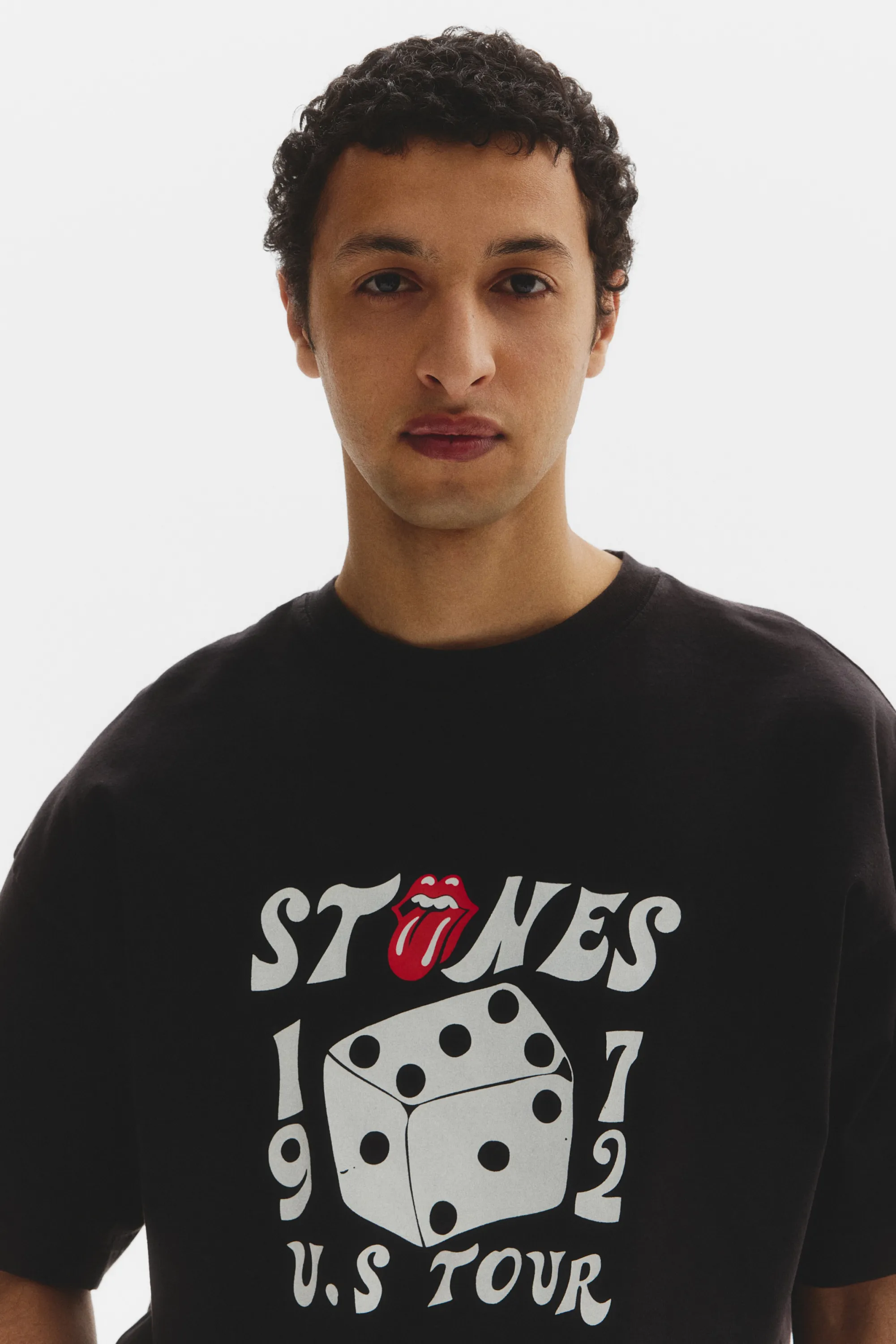 T-shirt Oversized Fit - Noir/Rolling Stones