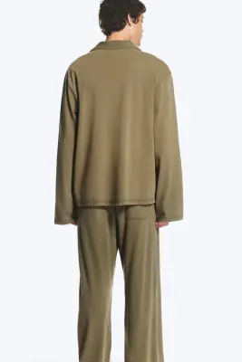 Chemise décontractée en coton - Vert kaki cendré moyen — photo 3