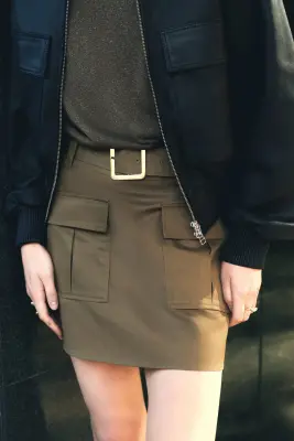 Jupe utility wear avec ceinture - Vert kaki — photo 1