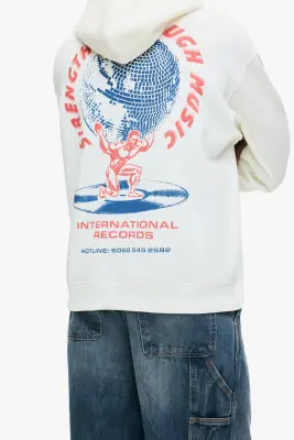 Hoodie imprimé Relaxed Fit - Blanc/STM — photo 2