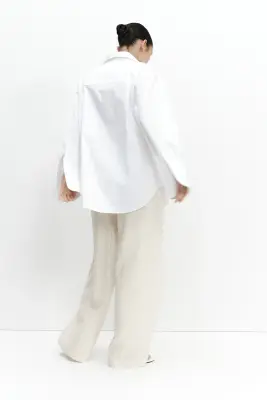 MAMA Pantalon en jersey façon dentelle - Crème — photo 3