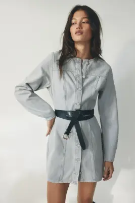 Robe en denim - Gris clair — photo 2