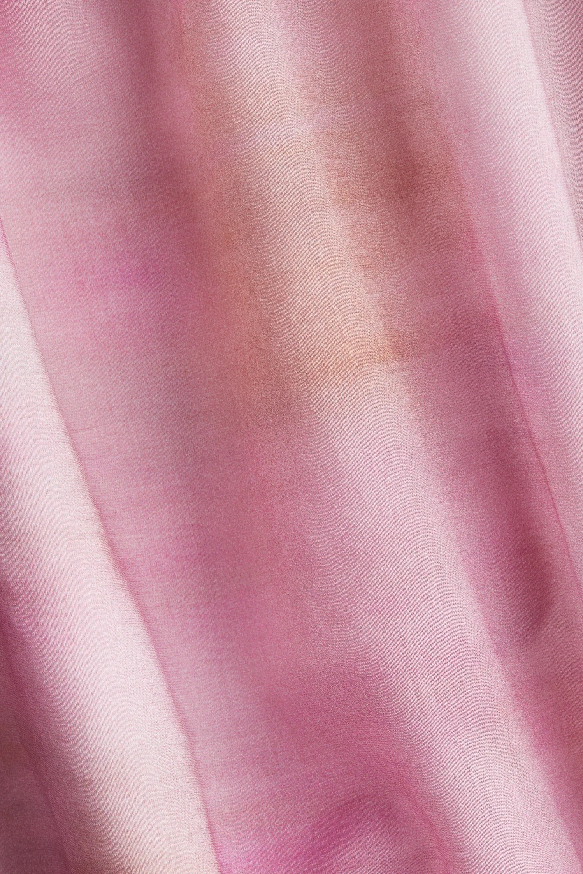 Blouse asymétrique volantée - Rose/motif