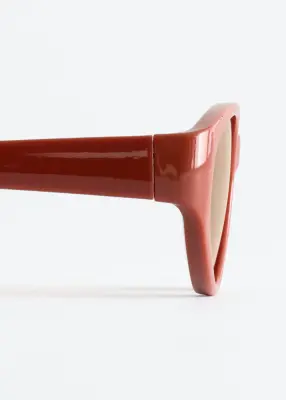 Lunettes de soleil ovales œil-de-chat - Rouille foncé — photo 3