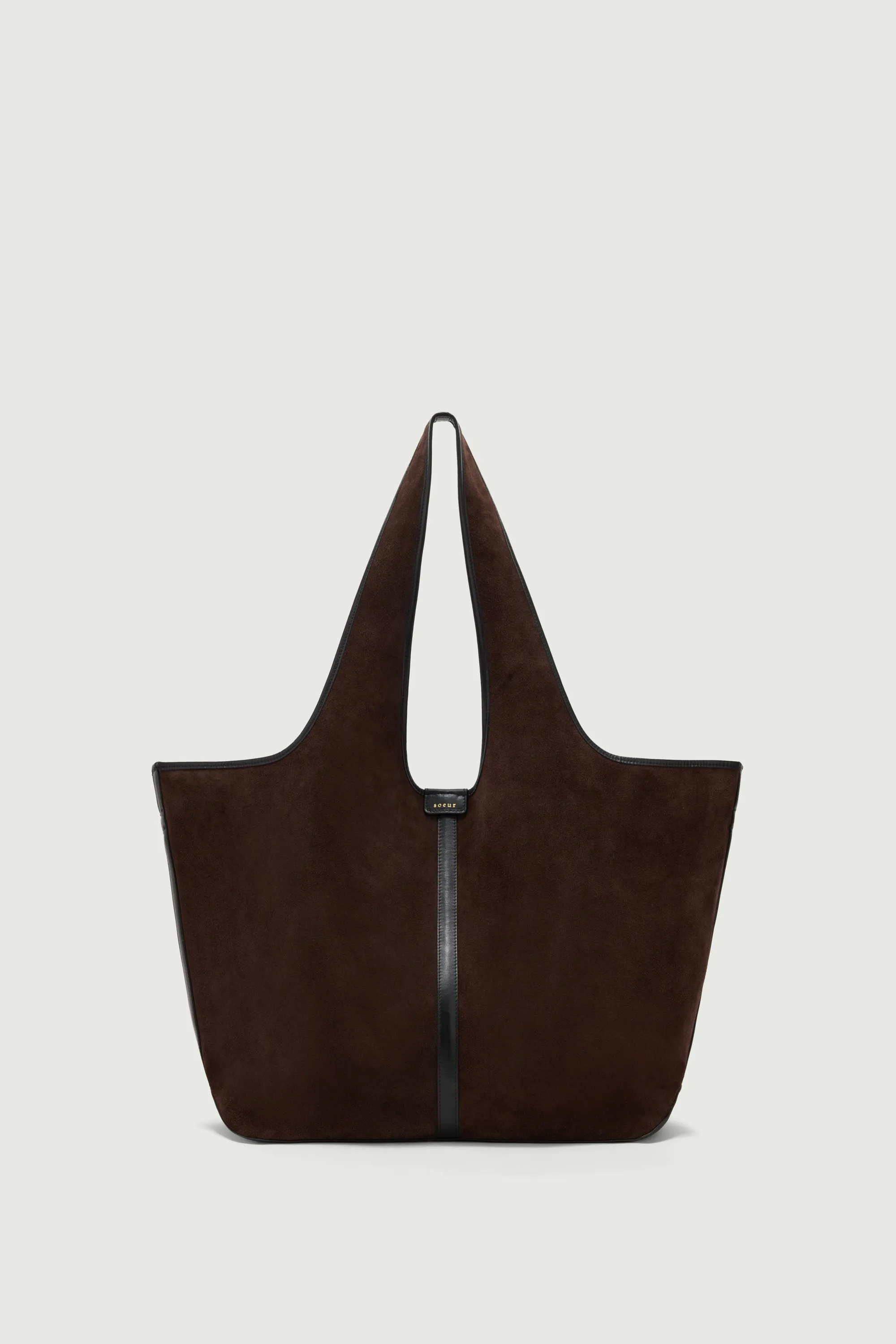 CABAS DOUCE MARRON FONCÉ CROÛTE DE CUIR