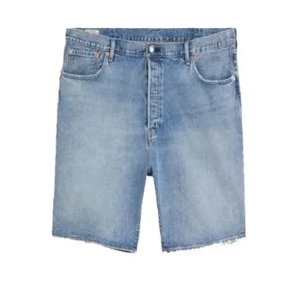 LEVIS 501 HEMMED SHORT BT JAZZ BIRD Bleu — photo 1