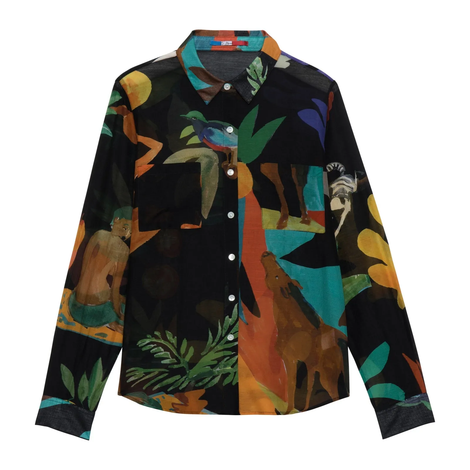 Chemise en coton et soie Nero frutad - G.Kero