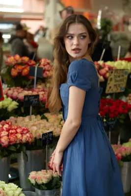 Estelle Button Down Dress - Red — photo 5