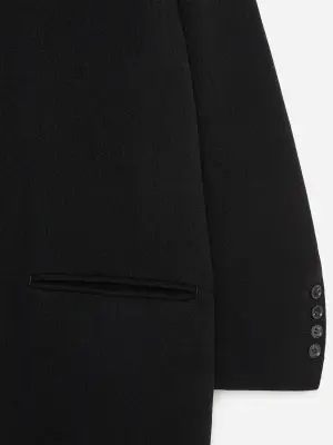 Manteau en laine mélangée - Noir — photo 4