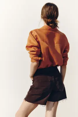 Chemise en lin - Orange foncé — photo 2