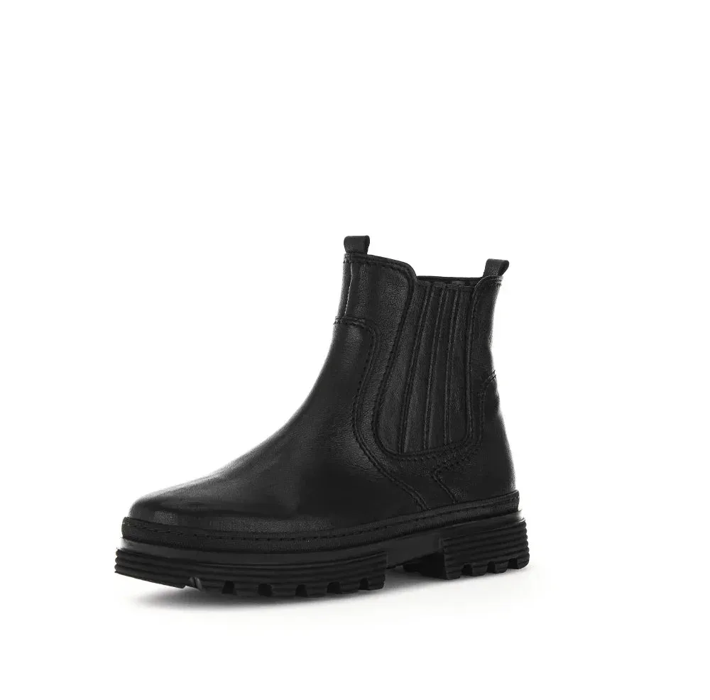 Bottines Gabor 32.511.27 Noires - Cuir Lacets Zip Grande Pointure Femme