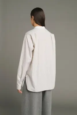 CHEMISE LUCILE NOISETTE/ÉCRU — photo 2