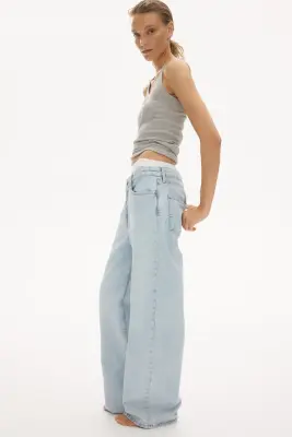 Baggy Regular Waist Jeans - Bleu denim clair — photo 2