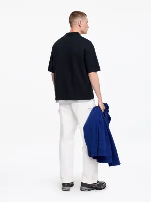 Polo en maille fine - Bleu foncé — photo 2