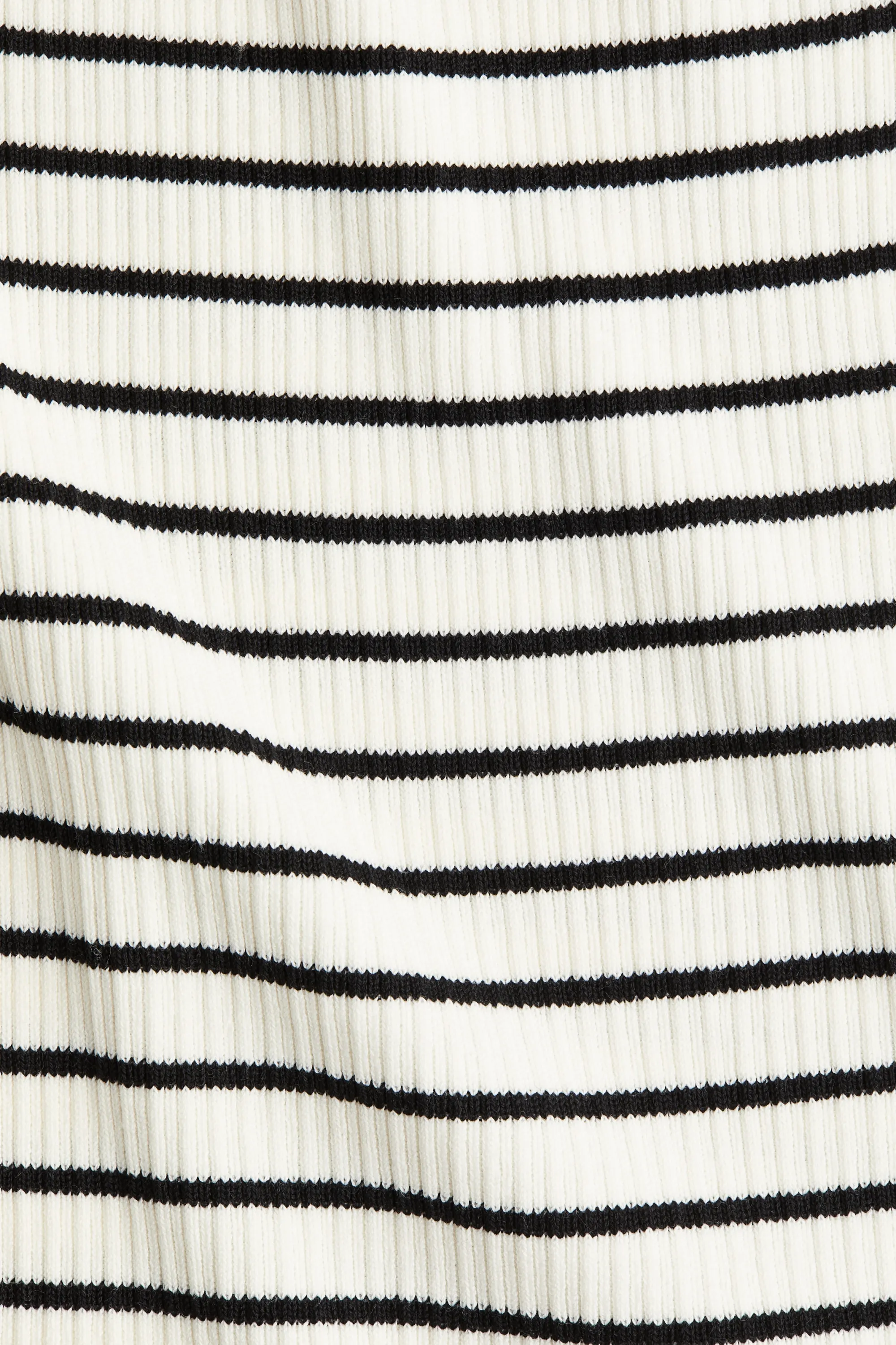 Robe bandeau en maille côtelée - Blanc/rayé