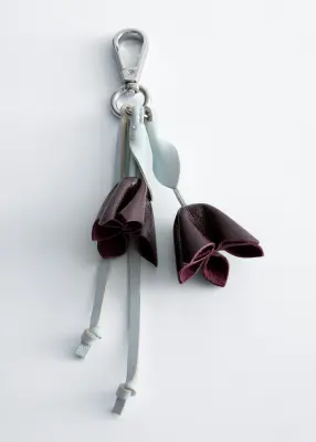 Breloque de sac tulipe - Bleu clair/Bordeaux — photo 2